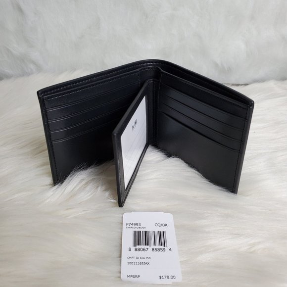 COACH COMPACT ID WALLET IN SIGNATURE CANVAS - Picture 3 of 5